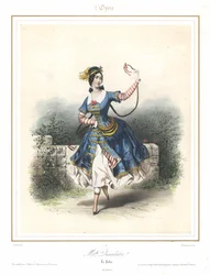French ballet dancer Adele Dumilatre dancing at the Paris Opera, c1840