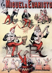 Les clowns Miguel & Evaristo - Poster by Lévy, late 19th century