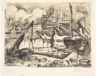 The Harbor Basin Kattendijk in Antwerp