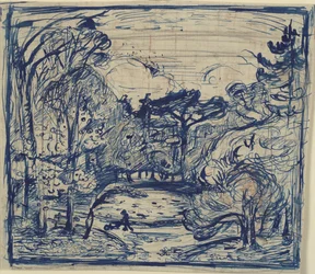 Forest Interior with Woodcutter. La Côte de Grâce, Honfleur.