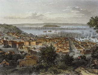 View of San Francisco, California, USA (engraving)