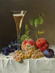 Still life with champagne glass