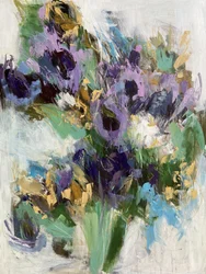 Painterly Lavender Flowers