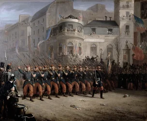 The Return of the Troops to Paris from the Crimea, Boulevard des Italiens, in Front of the Hanover Pavilion, December 1855
