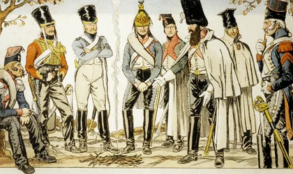 Armee Francaise 1810 from left to right horse-leger lancier Houzard-rider Dutrain Dragon