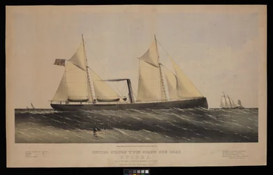 United States Twin Screw Gun Boat. Spirea. Built by Saml H Pouk Fairhaven Conn. 1864