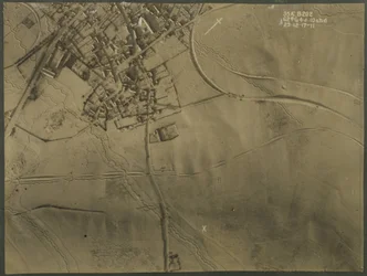 Aerial photograph with WWI trenches, 1917