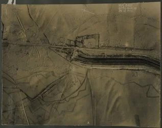 Aerial photograph with WWI trenches, 1917