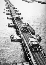Ambulances of the Allied Landing Forces Using a Mulberry Pier of the Mulberry Artificial Harbour that had been Towed Across the Channel, 6th June 1944