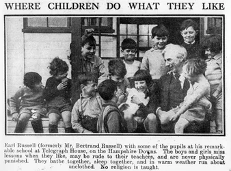 Bertrand Russell with Pupils at his Beacon Hill School, 1931