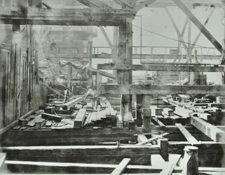 Blackfriars Bridge: Construction Work in Progress, 1869