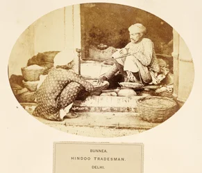 Bunnea, Hindu Tradesman, Delhi, from The People of India, by J. Forbes Watson, published 1868
