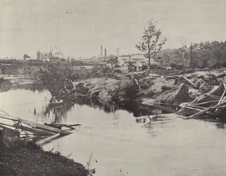 Burnley Bridge, over the Yarra, after the Floods of July 1891