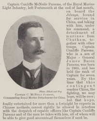 Captain C McNeile Parsons, Commanding Royal Marine Detachment for China