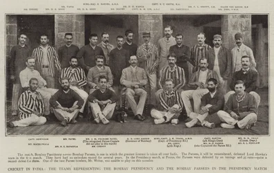 Cricket in India, the Teams representing the Bombay Presidency and the Bombay Parsees in the Presidency Match