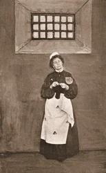 Emmeline Pankhurst in a cell in Holloway Prison