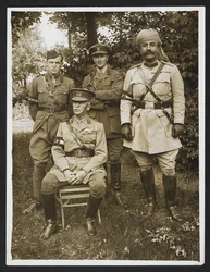 Gen. Sir James Willcocks and His Personal Staff in the Garden at His Headquarters [Merville, France]