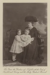 Her Grace the Duchess of Norfolk with the Earl of Arundel and Surrey and the Lady Rachael Howard