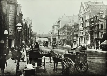 Holborn Viaduct, Farringdon Street, looking north, City of London, 1890