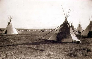 Indian Tents, photographed by the Royal Engineers on the Forty-Ninth Parallel