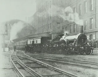 Last Broad Gauge Train Leaving Paddington Station, 1892