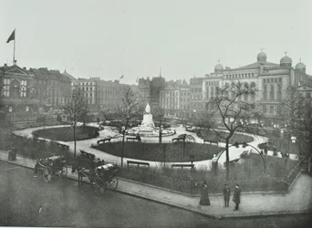 Leicester Square, Westminster: looking north east, 1896