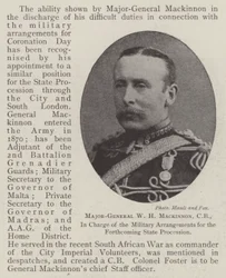 Major-General W H Mackinnon, CB, in Charge of the Military Arrangements for the Forthcoming State Procession