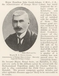 Major H J Goold-Adams, Administrator of Orange River Colony, Recently Inspected Refugee Camps
