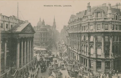 Mansion House, London. Postcard sent in 1913