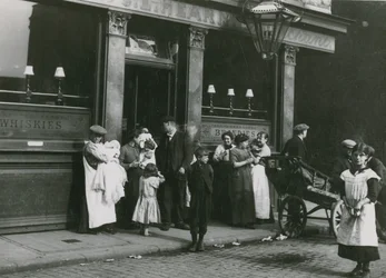 Men, Women and Children Outside a London Tavern