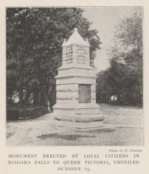Monument erected by Loyal Citizens in Niagara Falls to Queen Victoria, unveiled 19 October