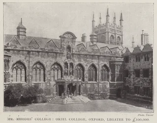 Mr Rhodes College, Oriel College, Oxford, Legatee to £100,000