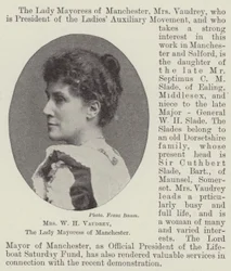 Mrs W H Vaudrey, the Lady Mayoress of Manchester