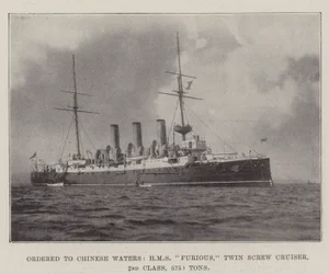 Ordered to Chinese Waters, HMS Furious, Twin Screw Cruiser, 2nd Class, 5750 Tons