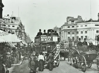 Oxford Circus, Westminster: looking east, 1895