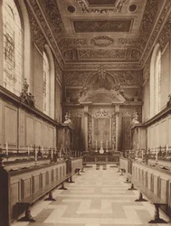 Oxford: Trinity College, Interior of Chapel, looking east