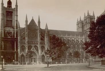 Postcard with an image of the north side of Westminster Abbey