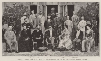 Prince Albert Victor in India, a Photographic Group at Government House, Poona
