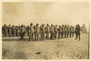 Shows Portion of My Company on Parade at Shusha - Libyan Desert 6:30am, September 1916