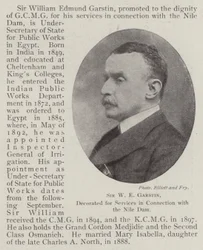 Sir W E Garstin, decorated for Services in Connection with the Nile Dam