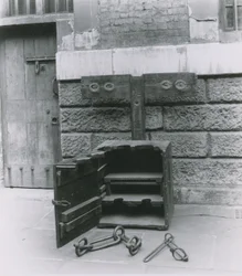 Stocks and Shackles on Display at Newgate Prison