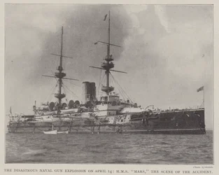 The Disastrous Naval Gun Explosion on 14 April, HMS Mars, the Scene of the Accident