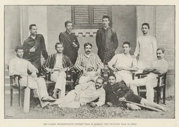 The Parsee Representative Cricket Team at Bombay, the Champion Team in India