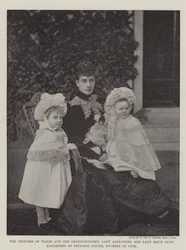 The Princess of Wales and her Grandchildren, Lady Alexandria and Lady Maud Duff, Daughters of Princess Louise, Duchess of Fife