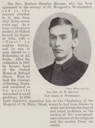 The Reverend H H Henson, New Canon of Westminster