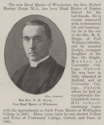The Reverend H M Burge, New Head Master of Winchester