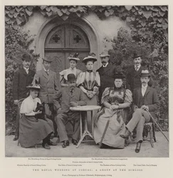 The Royal Wedding at Coburg, a Group at the Schloss