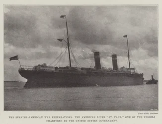 Spanish-American War Preparations, the American Liner St Paul, One of the Vessels chartered by the United States Government