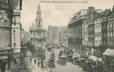 The Strand, showing Somerset House and St Clement Danes, London