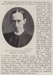 The Very Reverend Dr Francis Paget, Bishop-Elect of Oxford